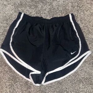 Nike Women's Black and White Athletic Shorts